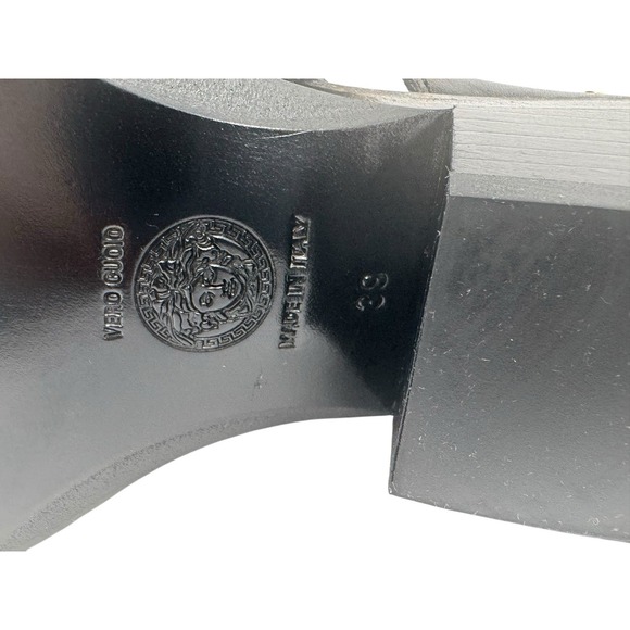 VERSACE Leather Mule Shoes US 9 UK 6 EU39 Medusa Head‎ Stud Metal Toe - Picture 8 of 10